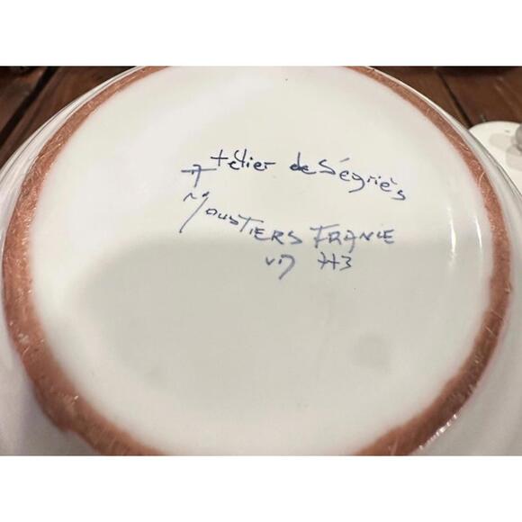 Atelier de Ségriès Moustiers France Hand Painted Faience Teapot Signed Large - Picture 7 of 13